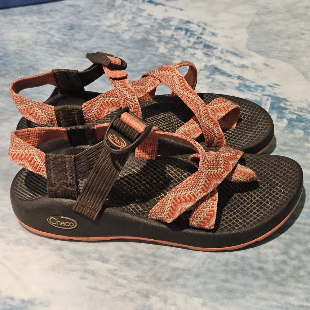 Chaco Classic Sandals Women's Size 7 Orange Brown Adjustable Sport Hiking